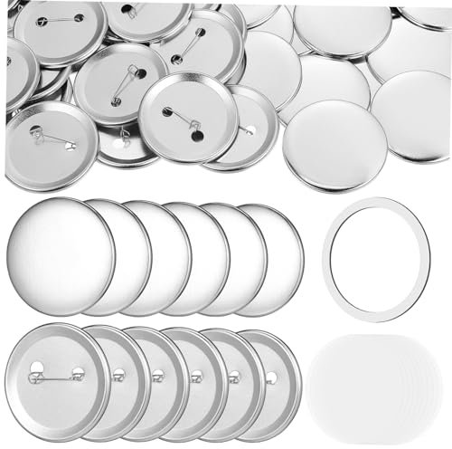 Operitacx 100sätze Badge Making Kit Runde Pin-abzeichen Materialien Mit Eisenabdeckungen Transparenten Folien Und Unterlegscheiben Für Kreative Diy-projekte Und Veranstaltungen