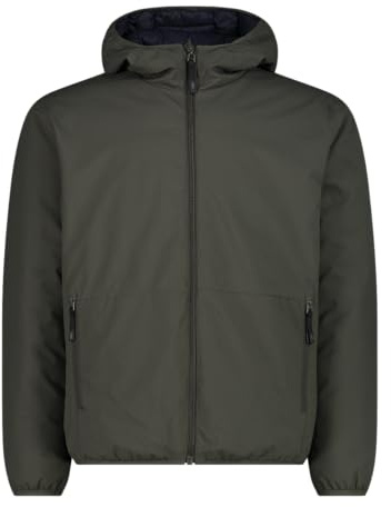 CMP Giacca da uomo reversibile e con cappuccio fisso, 34K0137 (IT, Numero, 46, Regular, Regular, Forest/Blue)