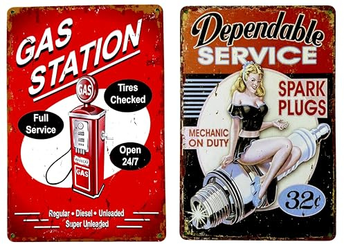2x1 Poster di DiiliHiiri Antico Annuncio di Pezzi di Ricambio — Targa Targa Retro 30x20cm — Segnale Garage | Decorativo Officina | Decorazione Cueca Maschio Uomo Duros (2635-243-309)