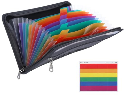 Carpeta archivadora A5 con cremallera, 13 compartimentos, organizador de documentos, carpeta A5, con compartimentos, organizador de dinero, libro del hogar con compartimentos para billetes, cheques,
