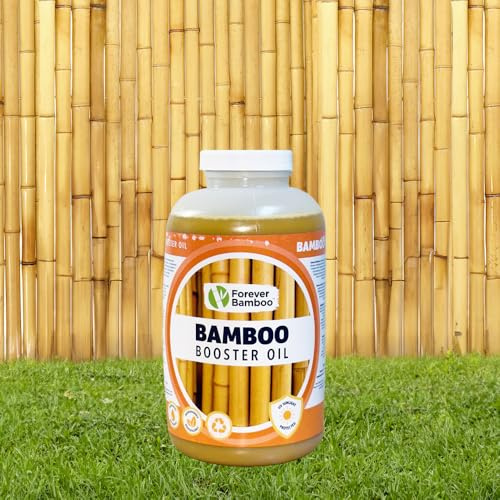 FOREVER BAMBOO Booster Oil Finish Seal Exclusive Formula UV-Protection Water-Resistant Bamboo Finishing Oil 32 Oz Eco-Friendly Wood Oil Protectant for Bamboo Fences, Poles, and Panels