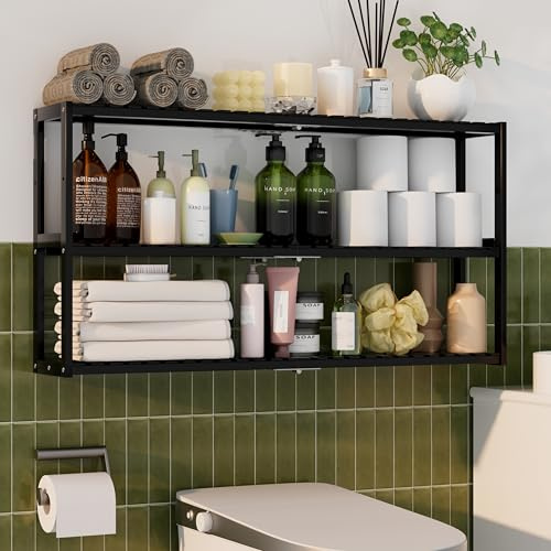 Extra Long Bathroom Organizer Storage Shelves 100% Bamboo Adjustable Height Over The Toilet Storage Floating Shelf for Wall Shower Shelf Can Placed in The Bathroom Kitchen Living Room for Multi Usage | Over Toilet Towel BarAdjustable Height Floating Shelf Wall Shower Shelf for Small Space Bathroom Kitchen Multi Usage