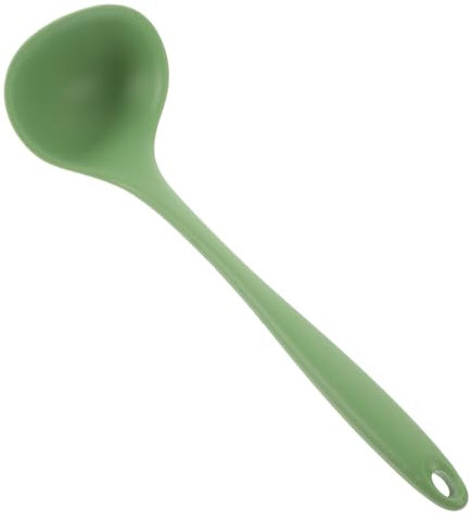 Healifty Large Silicone Soup Ladle Long Handle, Kitchen Cooking and Serving Spoon for Home Use, Heat Resistant Silicone Ladles for Soup and Stew Random Color