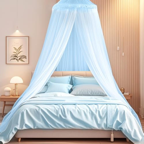 Moustiquaire Lit,Grande Moustiquaire pour Simple & Double,0.6x2.5x10.5M Ciel de Lit pour Adulte Fille Bebe Enfant,Facile à Installer, Protection fiable Contre Les Insectes et Baldaqui