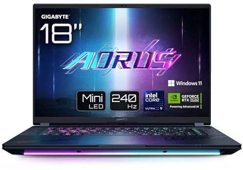 Gigabyte AORUS Master 18 BYH Gaming-Laptop - 18,0“, 240Hz WQXGA, Intel Core 275HX, RTX 5080 GPU, 64GB DDR5 5600MHz, 2 x Gen4 1TB SSD, Windows 11 Pro, 2 Jahre Garantie, AORUS Master 18 BYHC5DED65SP
