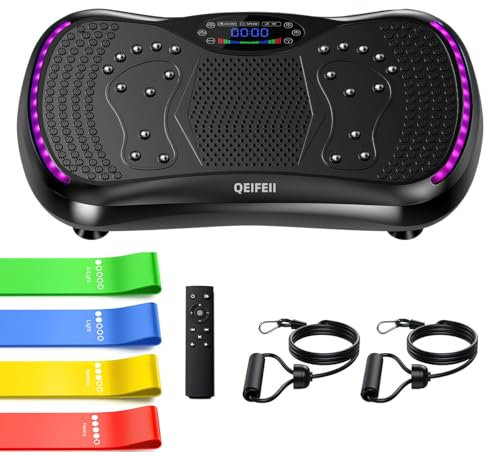 QEIFEII Pedana Vibrante Dimagrante, Piastre Vibranti 3D per la Perdita di Peso e il Drenaggio Linfatico, 200 Velocità Regolabili, Peso Massimo 400 Lbs, Piattaforma per il Fitness a Casa