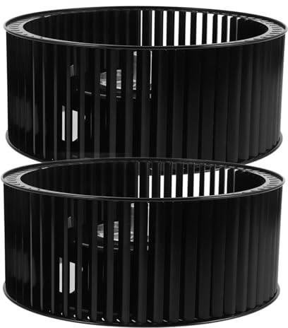 jojofuny 2pcs Range Hood Vent Hood Blower Wheel, Metal Motor Parts, Black, Easy Install Replacement for Kitchen Exhaust Fans