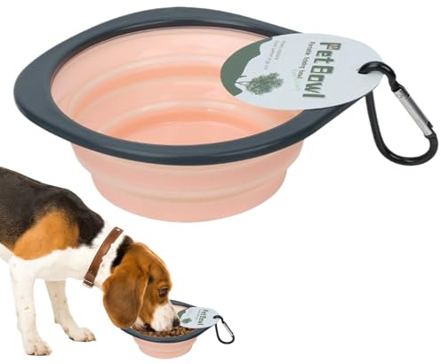 Cuenco plegable para perros,Cuenco de agua plegable para perros de viaje | Contenedor de comida y bebida con para viajes y senderismo