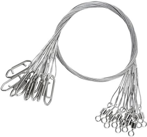 QISHUO Heavy Steel Fishing Leader Saltwater High Strength Wire Leader Line Bait Freshwater Fishing Leaders Stainless White Nickel,#4, 50lb, 11.8in, 30pcs