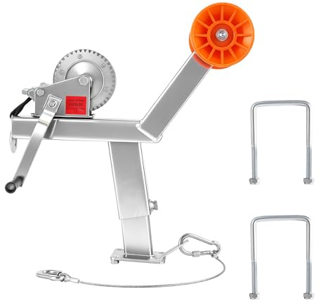Adjustable Boat Trailer Winch Stand with Roller - Universal Winch Mount for Trailer Tongues - Fits Motorboats, Fishing Boats, Speedboats, Jet Skis and More