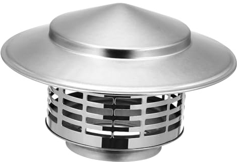 TOBBOMEY Stainless Steel Chimney Cap 75mm Rain Cover Flue Chimney Rain Guard Hood Roof Vent for Outdoor Fireplace Pipe Protection