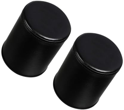 WEKAMOS 2 Stück Teiliges Würfelbecher Leder Zylindrische Anti Cheating Würfelbox Dickes Robustes Design Klassisch Schwarzer Würfelbecher für Lustige Spiele und Ktv abende