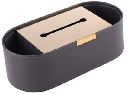 Gcljlmy Servilletero rectangular, elegante dispensador de pañuelos, dispensador de pañuelos cosméticos para el hogar, tocador, encimera, oficina (gris)