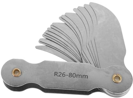 Gadpiparty Medidor de Radio Metálico Portátil Herramienta de Medición de Radio Cóncavo y Convexo Galga de Repuesto Precisa para Ingeniería y Construcción