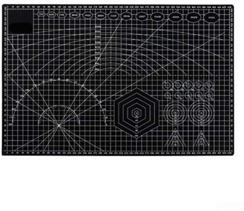 Tappetino da taglio double-face A2/A3/A4/A5 con scala antiscivolo e trasparente, per progetti artigianali, cucito, intaglio e modellismo (A-3 nero)