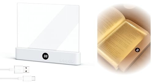Lampada LED sottile da lettura per letto, illuminazione piatta della pagina del libro con luce morbida, lampada da lettura notturna portatile per studio, viaggi, uso familiare, design leggero per