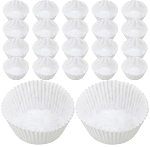 NUOBESTY 600 Caissettes à Cupcakes Blanches en Papier Sulfurisé Antiadhésif Moules à Muffins Robustes Compatibles Plaques Standard pour Pâtisserie Anniversaires et Fêtes