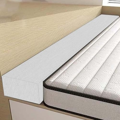 Madrassfyllning, Kuddar for att Fylla Mellanrum vid Sänggavel | Fyller Mellanrummet mellan Sänggavel och Madrass | Fårullsfodral | Passar for Dubbelsäng(Beige,90x10x15cm)