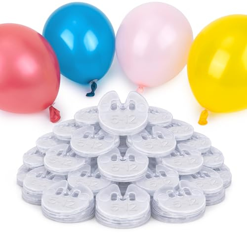 jijAcraft Transparent Balloon Clips 100PCS, Tie-Free Balloon Clips for 5-12 Inch Latex Balloons, Easy No Knot Balloon Closure Fasteners for Birthday, Wedding & Party Balloons Arch Decor Supplies