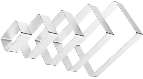 Veemoon Set 5 Tagliabiscotti Rettangolari in Acciaio Inox Stampi da Forno Multifunzione per Biscotti e Torte Utensili per Pasta da Forno Accessori per Cottura Creativa