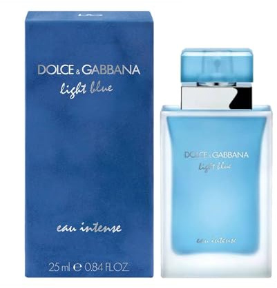 DOLCE & GABBANA Light Blue Eau Intense Eau de Parfum Donna, 25 ml, Fragranza Floreale Fruttata con Note di Limone e Gelsomino