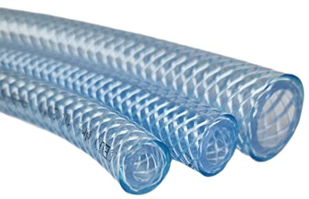 Fittingstore - Mètre – Tuyau en PVC avec insert en tissu – qualité alimentaire, eau potable, tuyau d’air comprimé, tuyau d’eau (transparent/38 x 47,6 mm)