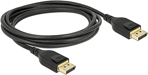 Delock Kabel Displayport 1.4 8K 60Hz, DP 8K Zertifiziert (Ultra HD 2), 4K @ 240hz, DP Kabel für Gaming Monitor, Gaming Grafikkarte 2 m
