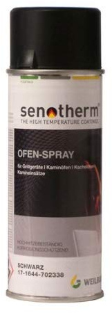 Weilburger Senotherm Ofenspray Ofenlack Rauchrohr hitzebeständig 400 ml Farbe Spray Auswahl-Farbe Schwarz