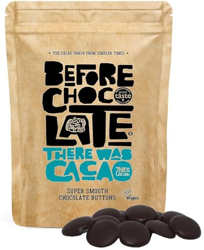 Before Chocolate - Vegan 70% Dark Chocolate Plain Buttons 190g - Dairy, Gluten, Nut & SOYA Free. Great for Snacking, Sharing or Gifting..
