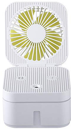 Ventilateur de table USB portable avec lumière de nuit pliable pour la maison, le bureau, les voyages, le camping, l'extérieur, ventilateur intérieur, 3 vitesses de réglage, blanc