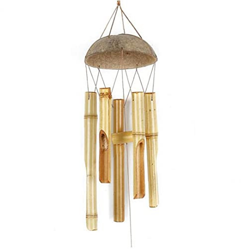 TOSSPER Windspiele Natürliche Bambus Windspiele Kokosnussholz Handmade Große Glocke Röhrchen Wind Glocke Home Garten Dekoration