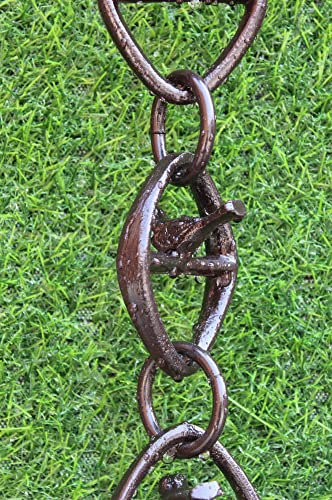 Kam Home Regenkette Vogel Bronze Glieder Regenkette mit Messingbolzen-Dachrinnen-Adapter für Regenketten-Installationsset (8,5)