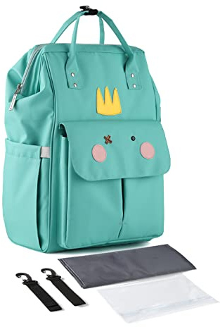 SONARIN Stylische Großer Kapazität Baby Wickelrucksack Wickeltasche,Multifunktions Wasserdicht Babytasche Wickeltasche Rucksack Reisetasche mit Wickelunterlage & Kinderwagen Haken