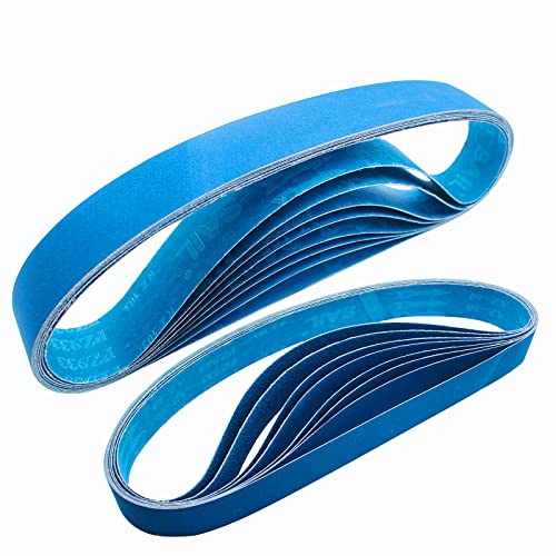 FEIHU 12 Stück Beruf Schleifband Set,Zirkoniumkorund Schleifbänder 50 x 1020 mm,je 2 Stück Körnung（60,80,100,120,240, 320) für bandschleifer schleifbänder,Schärfen, Entrosten