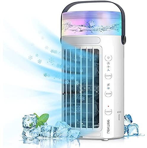 Ventilador Enfriador De Aire Bajo Consumo, 3 Niveles De Potencia Ventilador De Frio, Bajo Consumo De EnergíA Ventilador Con Agua Y Hielo, para RefrigeracióN Silenciosa De La Oficina En Casa