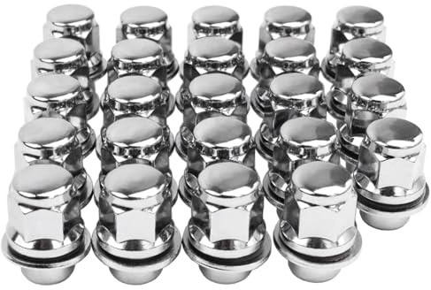 12x1.5 Lug Nuts 20 Pcs Chrome Closed End Mag Style Lug Nuts with Washer 13/16 (21mm) Hex Compatible with Toyota Camry/Corolla/Tacoma Lexus