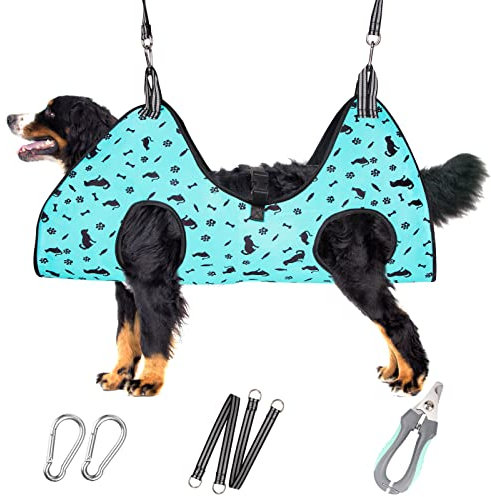 ATESON Hundepflege-Hängematte - Haustiergeschirr für die Fellpflege Nageltrimmen (XXL 54,4 kg), Hundeschlinge für Nagelknipsen, Hundehängender Halter zum Schneiden von Nägeln mit Nagelknipsern