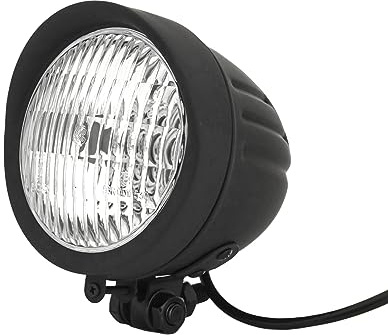 BOSCY 4.5 Vintage LED Motorcycle Headlight For Harley Davidson，4-1/2 Inch Bullet-Head Lamp Running Light Universal Fits Harley Mini Bike Sportster Dyna Bobber Copper-Bottom Mount, Black Visor