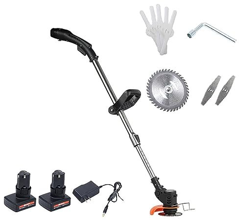 push along lawn mower manual mower Electric Lawn Mower, 12V Battery Powered Lightweight Cordless Lawn Mower Rechargeable Telescopic Handle Home Portable Lawn Mower