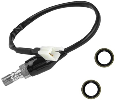 Dickno Interruttore della luce del freno per moto, 10 × 1,25 mm, interruttore idraulico della pressione del freno con cavi del freno, interruttore universale della luce di arresto posteriore per moto,