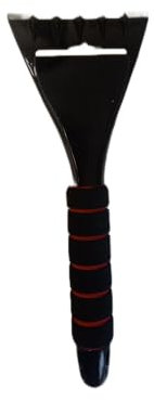 Robuster Eiskratzer aus Polycarbonat mit 6,3 cm Messing-Schaber mit extra weichem Schaumstoff-Griff