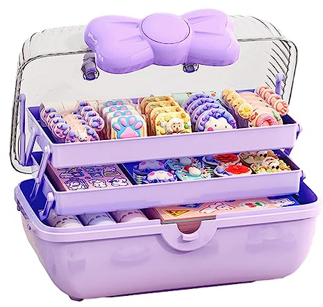Beedozo Haarschmuck Organizer Kinder Haarschmuck Aufbewahrungs Kasten Aufbewahrungsbox Für Haargummis Und Haarbänder Geschichtete Behälter Für Mädchen Badezimmer Schlafzimmer