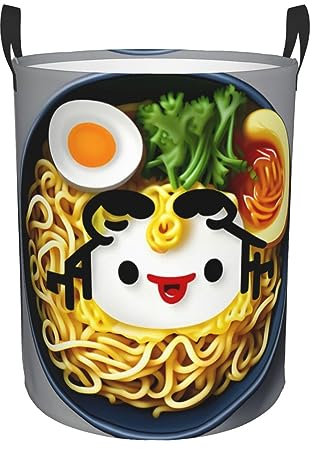 Huevera de fideos ramen versátil redonda de una sola capa de tela Oxford sucia, para organización del hogar