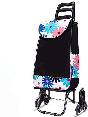 Carro Carro De Compras Plegable Carro De Almacenamiento De Acero para Compras, Ruedas Giratorias Ligeras Carro para Subir Escaleras para Lavandería, Comestibles, Camping Y Eventos Deportivos, Capacid