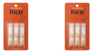Rico by D'Addario Saxophon Blätter | Hochpräzise gefertigt | Alt Saxophon Blätter 3 Stärke | 3er-Packung | Warmer voller Ton | Angenehmes Spielgefühl (Packung mit 2)