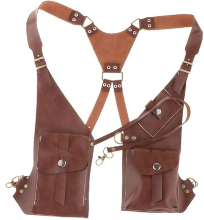 Dickly Leder Umhängetaschen Holster Tasche, Verstellbarer Schultergurt, Männer Crossbody Bag Outdoor, große Handytasche, Retro Unterarm Holster Pouch Tasche für Reisen Camping Party, Stil g