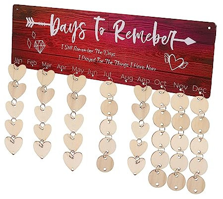 Tofficu Holz Geburtstagskalender Für Freunde Und Familie Diy Hängekalender Mit Holzherzen Erinnerungstafel An Geburtstage Jubiläen Und Feiertage