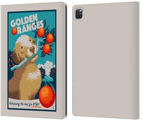 Head Case Designs sous Licence Officielle Lantern Press Oranges d'or Collection de Chien Coque en Cuir à Portefeuille Compatible avec Apple iPad Pro 13 M4 2024