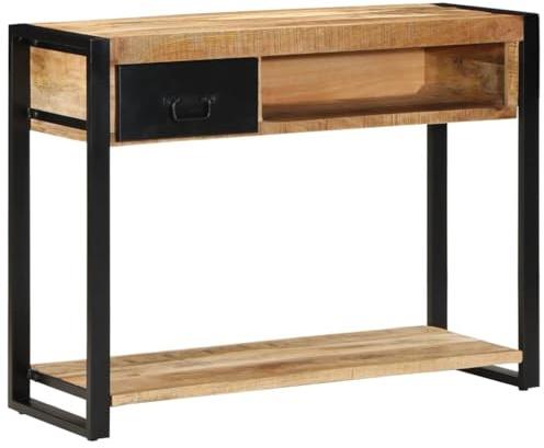vidaXL Table Console 100x35x75 cm Bois de manguier Massif Brut