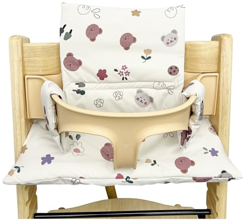 WANDGU Sitzkissen für Stokke Tripp Trapp Hochstuhl: Weich und Bequem Hochstuhlauflage, Laminierte Beschichtung, Hochstuhl Sitzkissen Set passend für Stokke Tripp Trapp (Kleiner Bär)